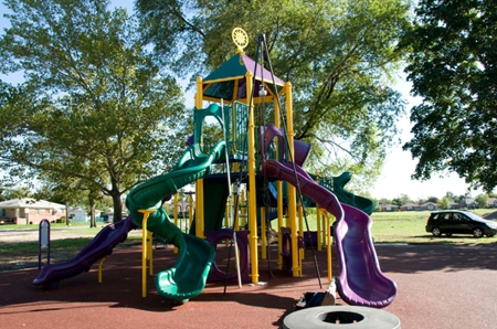 Wish Egan Playground Detroit Michigan, Everplay insitu playground surface installation